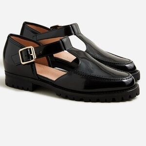 Jcrew black Winona cut out  leather loafer shoes 8 new